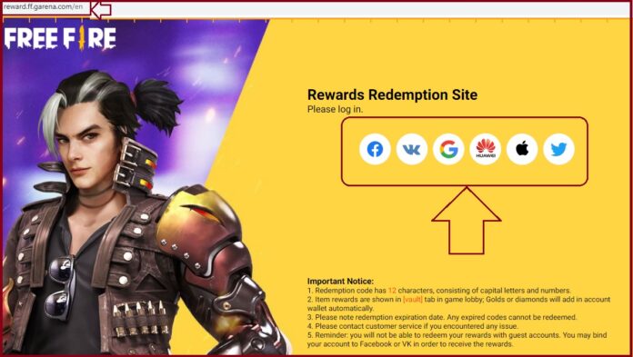 Garena Free Fire reward codes