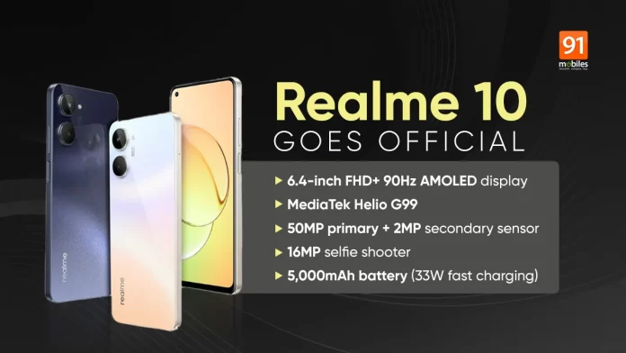 Realme 10 series phone price and features